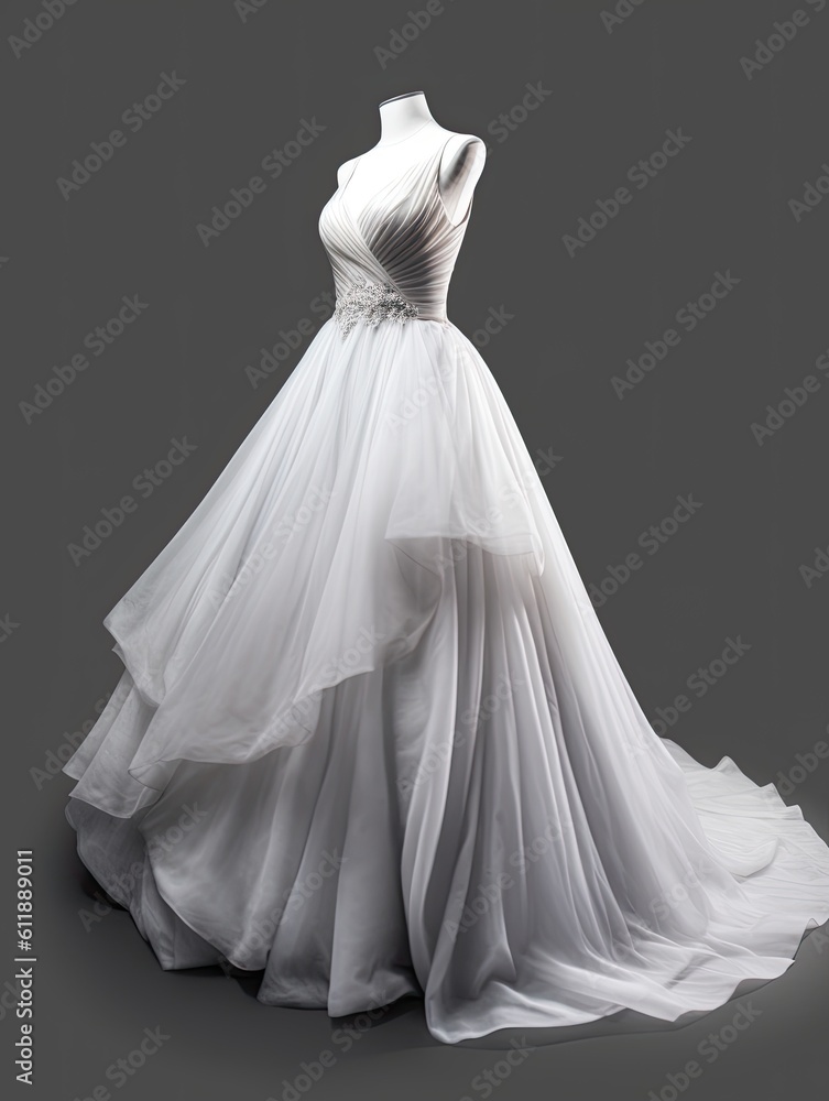Elegant wedding dress design. Generative AI Elegant wedding dress design. Generative AI