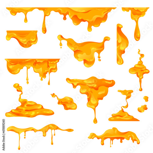 Honey sweet nectar collected by bees, syrup fluid
