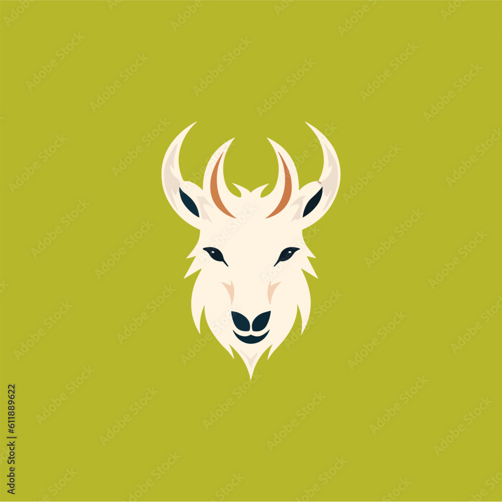 Minimalist goat head logo.