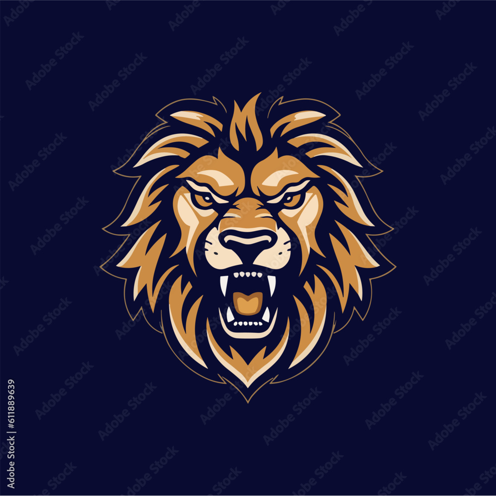 Minimalist lion head logo in vector. Minimalist lion head logo in vector.