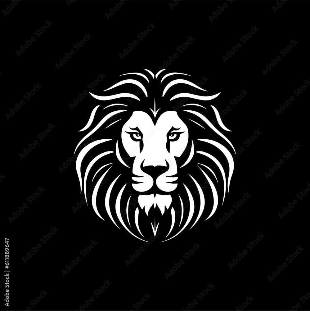 Minimalist lion head logo in vector. Minimalist lion head logo in vector.