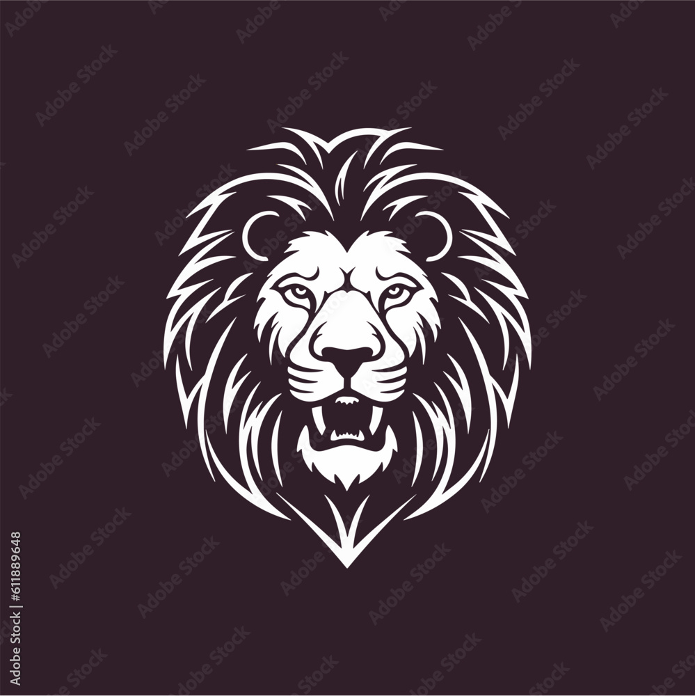 Minimalist lion head logo in vector. Minimalist lion head logo in vector.