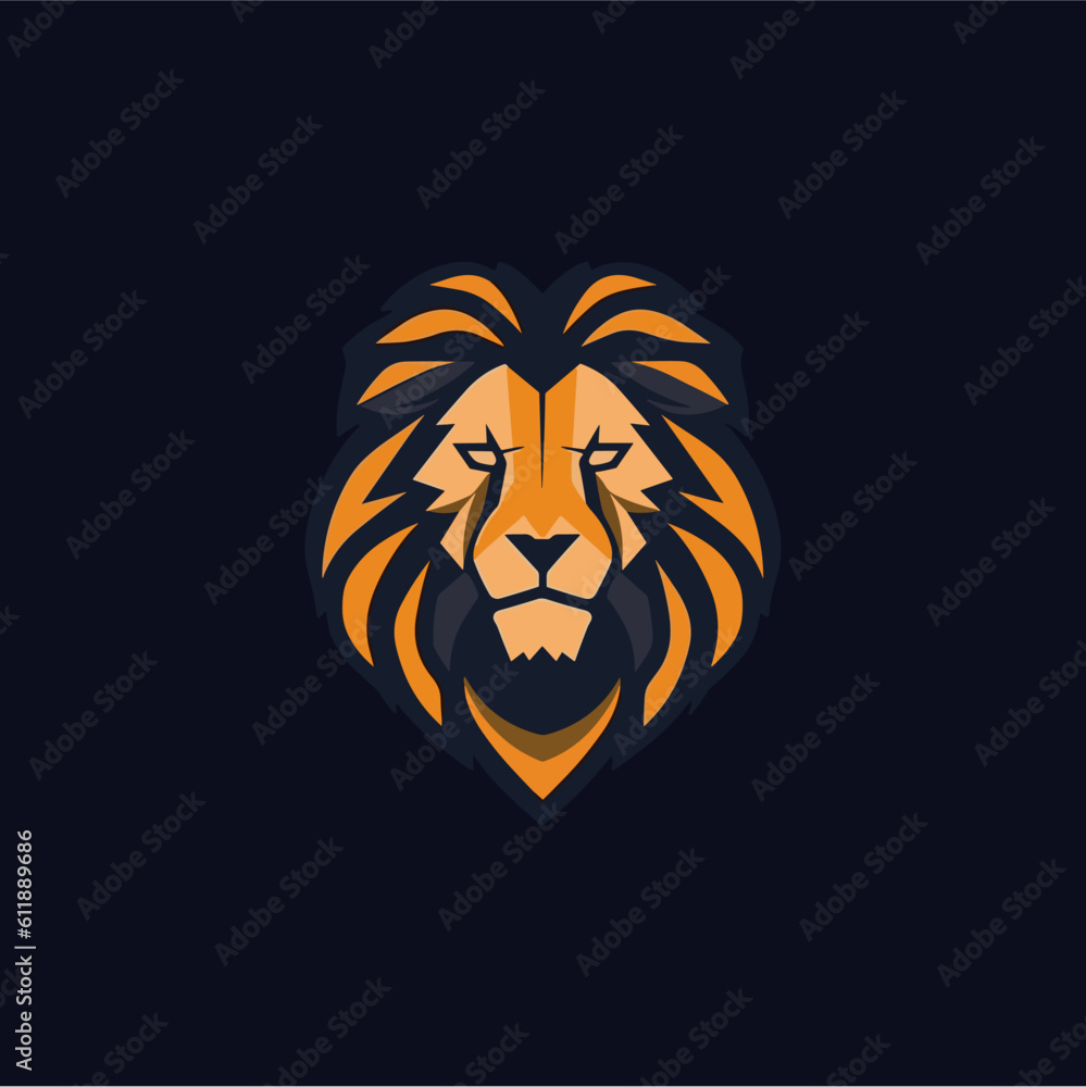 Minimalist lion head logo in vector. Minimalist lion head logo in vector.