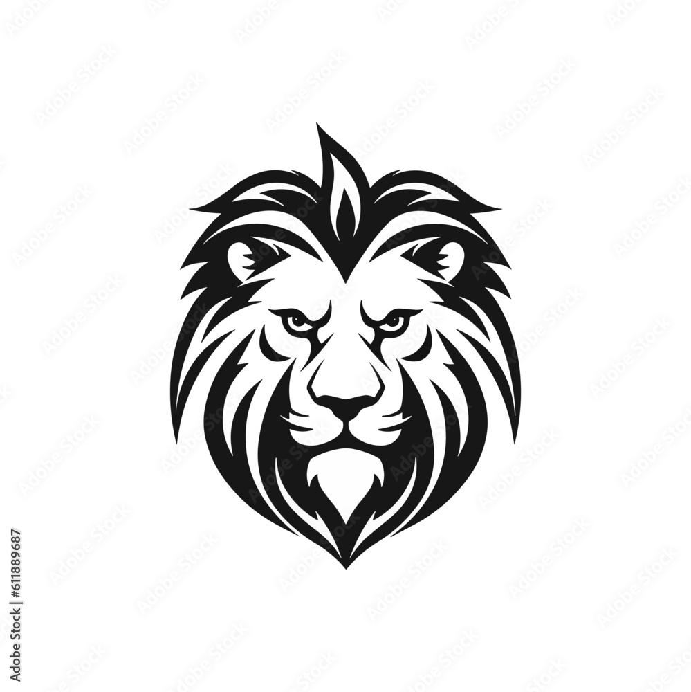 Minimalist lion head logo in vector. Minimalist lion head logo in vector.