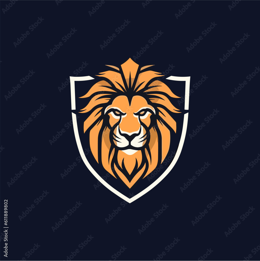 Minimalist lion head logo in vector. Minimalist lion head logo in vector.