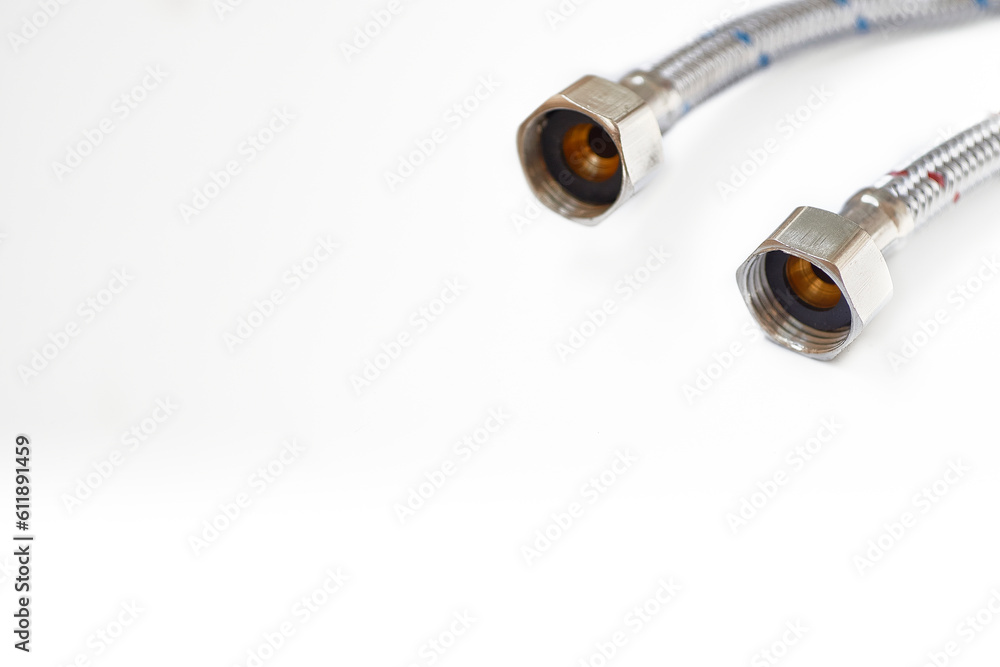 Plumbing. Flexible metal stainless steel faucet hoses Plumbing. Flexible metal stainless steel faucet hoses