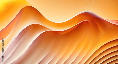 abstract orange waves background, Generative AI