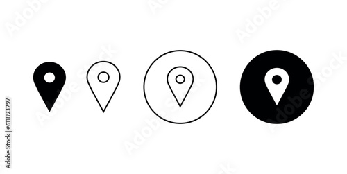 Location Icon Set , Vector Pin Pointer İcon Set, Flat Style.