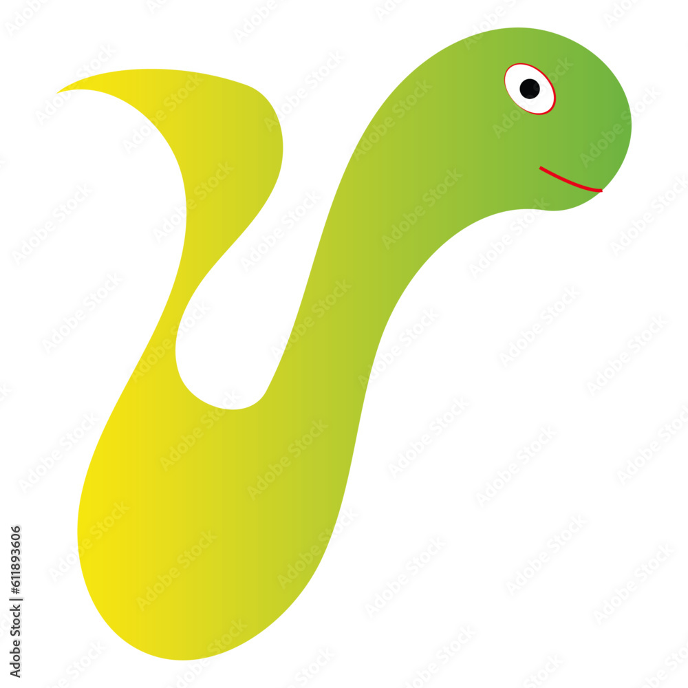 A worm or snake with a smile A worm or snake with a smile
