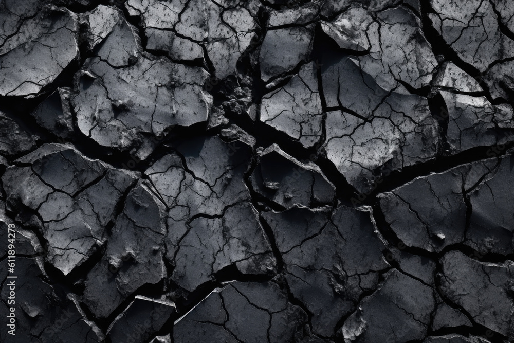 Volumetric Rock Textures: Cracked Black Stone Background Volumetric Rock Textures: Cracked Black Stone Background