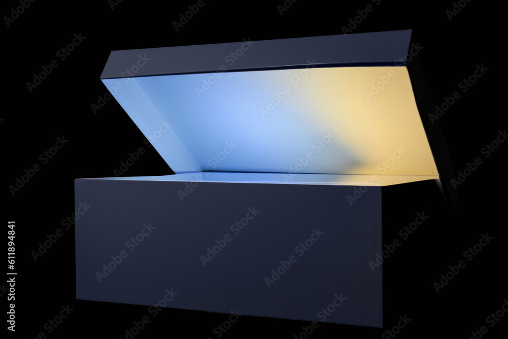 Camera flash in box on black background Camera flash in box on black background