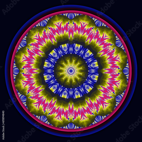 Fractal mandala with 3d effect Peshkareva Irina in the bright colors  photo