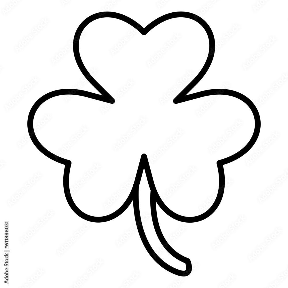 Illustration of Clover Leaf design Line Icon Illustration of Clover Leaf design Line Icon