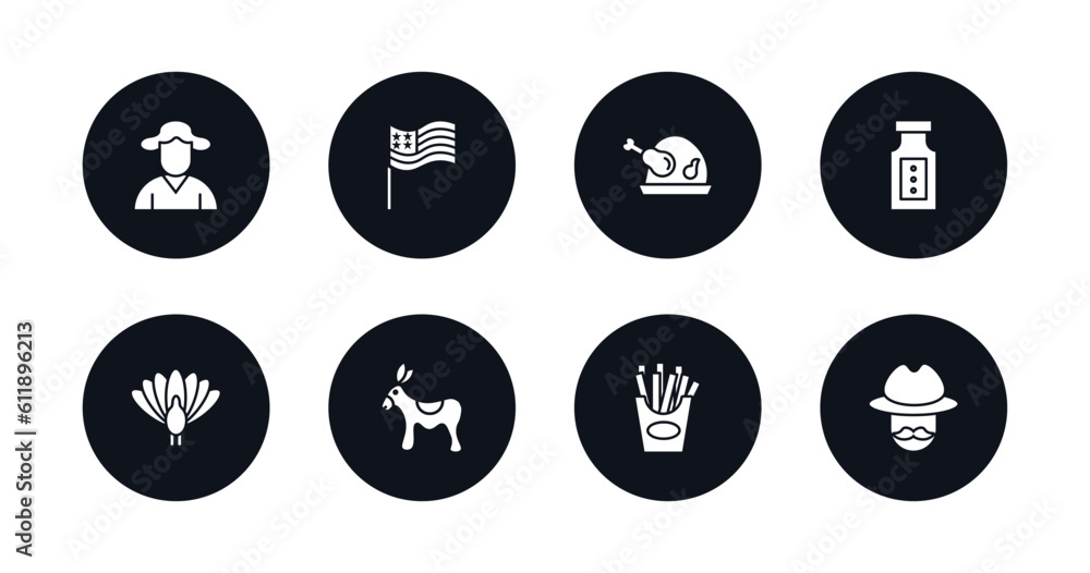 symbol for mobile filled icons set. filled icons such as george washington, patriotic, roasted turkey, baste, thanksgiving peacock, donkey, french fries, cowboy vector. symbol for mobile filled icons set. filled icons such as george washington, patriotic, roasted turkey, baste, thanksgiving peacock, donkey, french fries, cowboy vector.