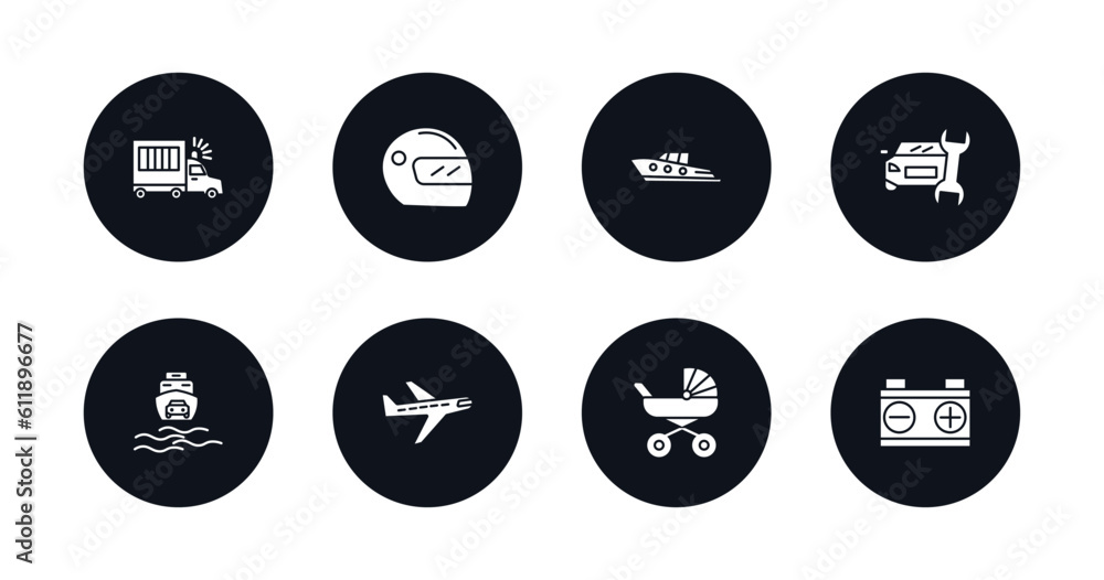 symbol for mobile filled icons set. filled icons such as prison bus, motorsport, yacht navigate, car repair, ferry carrying cars, planes, babysitter, workshop repair vector. symbol for mobile filled icons set. filled icons such as prison bus, motorsport, yacht navigate, car repair, ferry carrying cars, planes, babysitter, workshop repair vector.