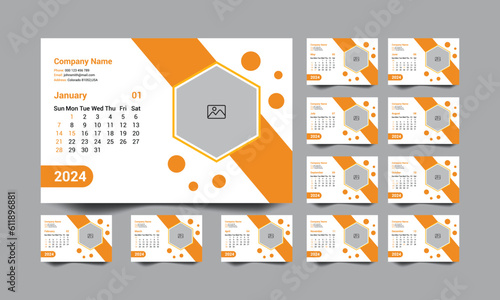 Desk calendar design 2024, Calendar design 2024.
