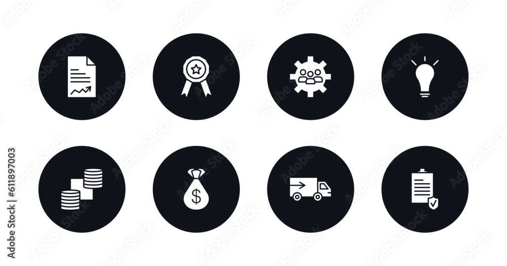 symbol for mobile filled icons set. filled icons such as report, award, teamwork, idea, data, money bag, logistics, policy vector. symbol for mobile filled icons set. filled icons such as report, award, teamwork, idea, data, money bag, logistics, policy vector.