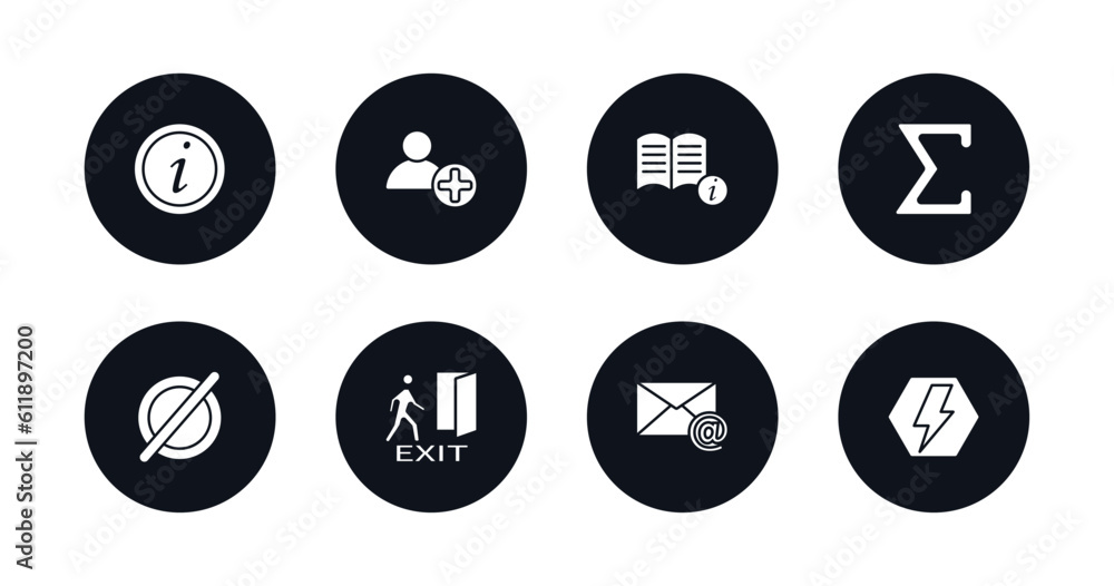 symbol for mobile filled icons set. filled icons such as information, up, instruction, the sum of, empty, emergency exit, mail, electric current vector. symbol for mobile filled icons set. filled icons such as information, up, instruction, the sum of, empty, emergency exit, mail, electric current vector.