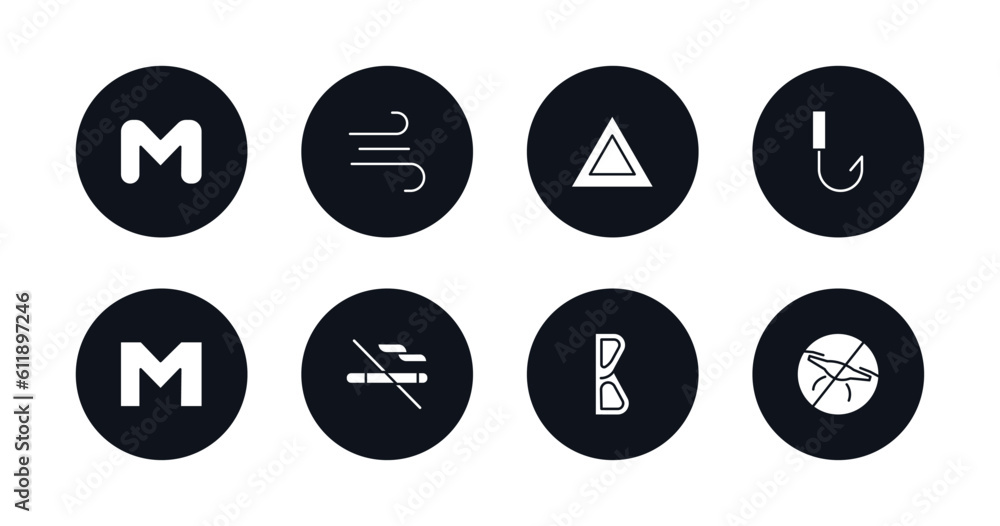 symbol for mobile filled icons set. filled icons such as letter m, on air, give way, no hooks, m, no smoke, letter b, no drone zone vector. symbol for mobile filled icons set. filled icons such as letter m, on air, give way, no hooks, m, no smoke, letter b, no drone zone vector.