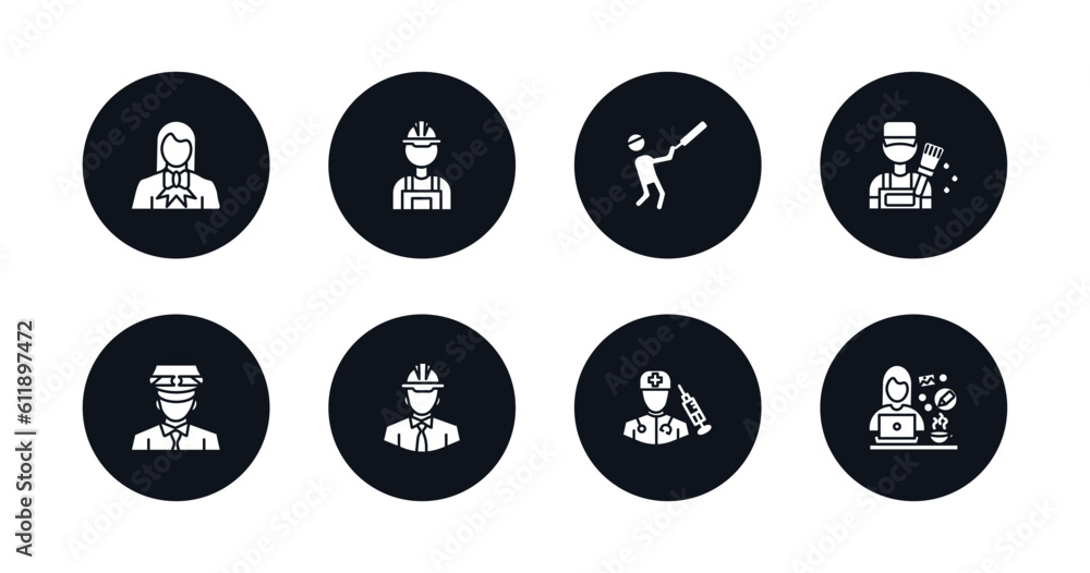 symbol for mobile filled icons set. filled icons such as lawyer, builder, cricket player, painter, taxi driver, engineer, surgeon, graphic de vector. symbol for mobile filled icons set. filled icons such as lawyer, builder, cricket player, painter, taxi driver, engineer, surgeon, graphic de vector.