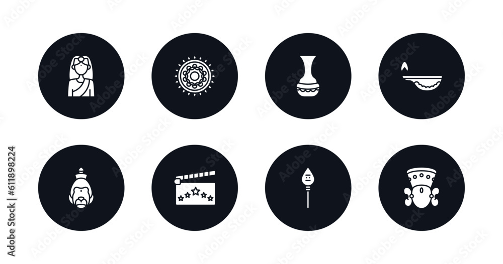 symbol for mobile filled icons set. filled icons such as , rangoli, indian vase, oil lamp, hanuman, kartikeya, durga puja symbol for mobile filled icons set. filled icons such as , rangoli, indian vase, oil lamp, hanuman, kartikeya, durga puja