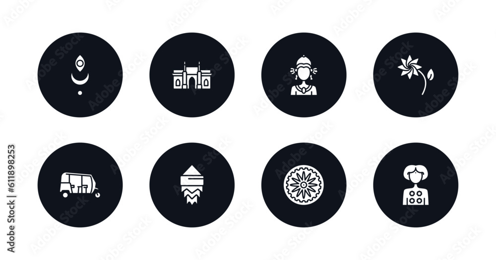 symbol for mobile filled icons set. filled icons such as devi, gate of india, indra, lakshmi, tuk tuk, kandeel, ashoka, kali vector. symbol for mobile filled icons set. filled icons such as devi, gate of india, indra, lakshmi, tuk tuk, kandeel, ashoka, kali vector.