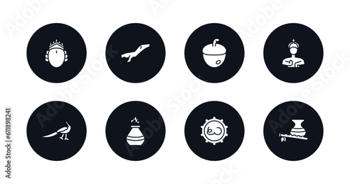 symbol for mobile filled icons set. filled icons such as ardhanareeswara, assam, nut, indian goddess, peacock, tandoori, telugu language, bhagavan vector.