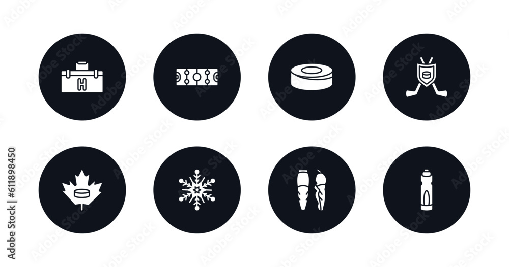 symbol for mobile filled icons set. filled icons such as medical kit, hockey pitch, puck, emblem, maple leaf, snowflake, shin, drink vector. symbol for mobile filled icons set. filled icons such as medical kit, hockey pitch, puck, emblem, maple leaf, snowflake, shin, drink vector.