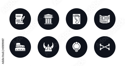 Free Download symbol for mobile filled icons set. filled icons such as poster, museum, foot print, trifold, colosseum, viking helmet, bracelet, bones vector. - GFXLoad