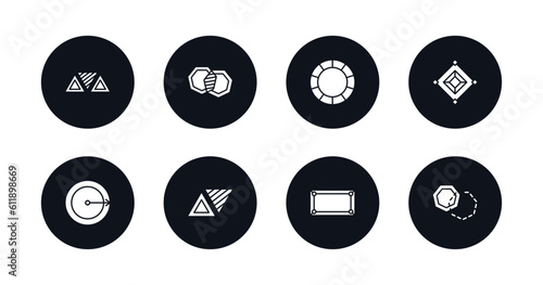 symbol for mobile filled icons set. filled icons such as triple triangle, intersection, circular, synergy, radius, triangles couple, rectangle, foreground vector.