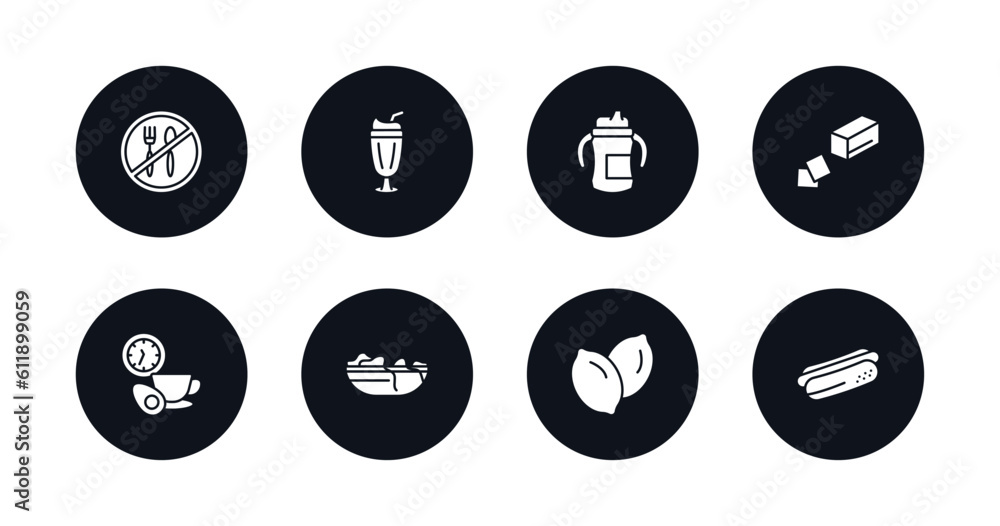 symbol for mobile filled icons set. filled icons such as no eating, milk shake, sippy cup, butter, time to have a break, worms, slot, hotdog and bread vector. symbol for mobile filled icons set. filled icons such as no eating, milk shake, sippy cup, butter, time to have a break, worms, slot, hotdog and bread vector.