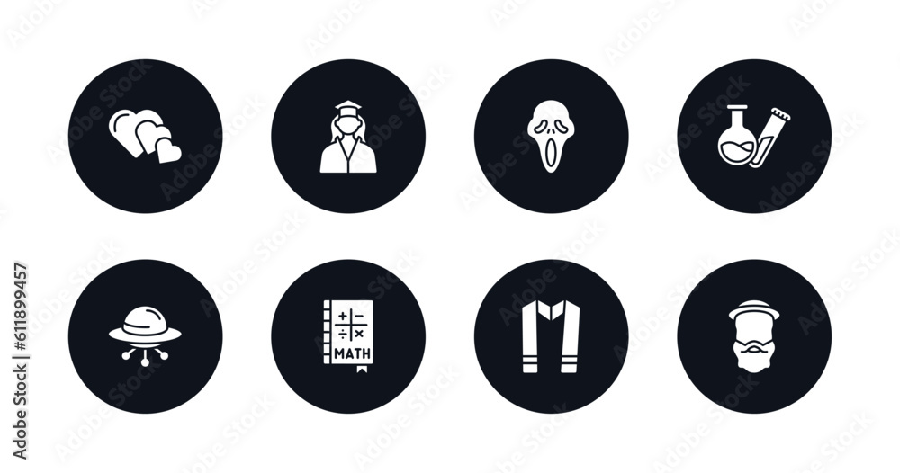 symbol for mobile filled icons set. filled icons such as love, student, scream, test tubes, ufo, maths, sash, robinson crusoe vector. symbol for mobile filled icons set. filled icons such as love, student, scream, test tubes, ufo, maths, sash, robinson crusoe vector.