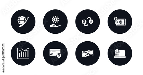 symbol for mobile filled icons set. filled icons such as economy, fintech industry, exchange, proof of stake, fluctuation, card, yen, cash hine vector.