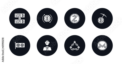 symbol for mobile filled icons set. filled icons such as crypto records, dollar reload, , proof of capacity, video card, greed, chains,