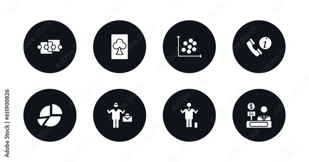 symbol for mobile filled icons set. filled icons such as points connected chart, club card, scatter chart, numbered information, portion pie chart, man success, man succesing, bank teller vector. symbol for mobile filled icons set. filled icons such as points connected chart, club card, scatter chart, numbered information, portion pie chart, man success, man succesing, bank teller vector.