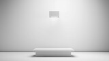 the podium is white levitating in space. Generative AI