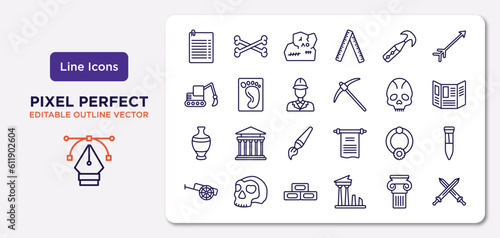 history outline icons set. thin line icons such as , ancient weapon, policeman, vase, bracelet, bricks, swords