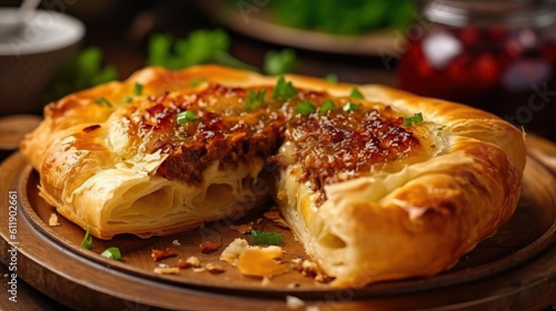 Burek pie filled with minced meat (ID: 611902661)