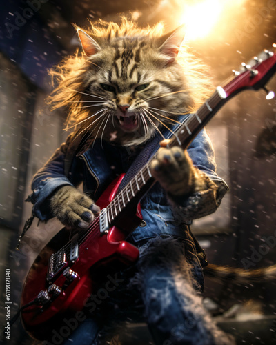 rocker cat  generative ai