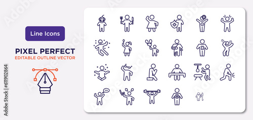 feelings outline icons set. thin line icons such as horrible human, better human, hopeful human, fresh hopeless annoyed good full vector.