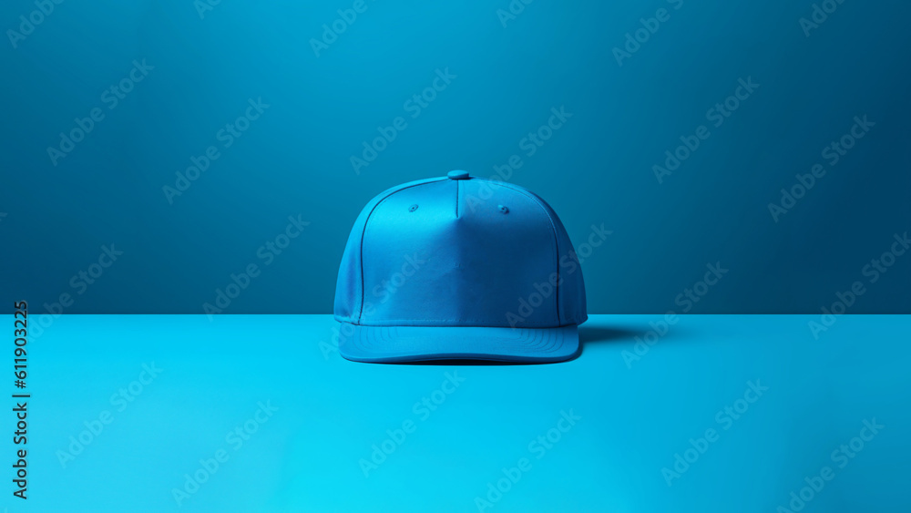 blue cap isolated on clean background for advertising like mock up cap