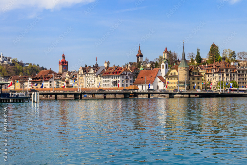 View of Lucerne city and Lake Lucerne, Switzerland