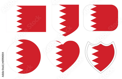Flag of Bahrain in design shape. 