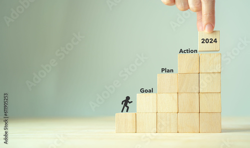 2024 Goal plan action, Business action plan strategy, outline all the necessary steps to achieve your goal and help you reach your target efficiently by assigning a timeframe a start and end date.