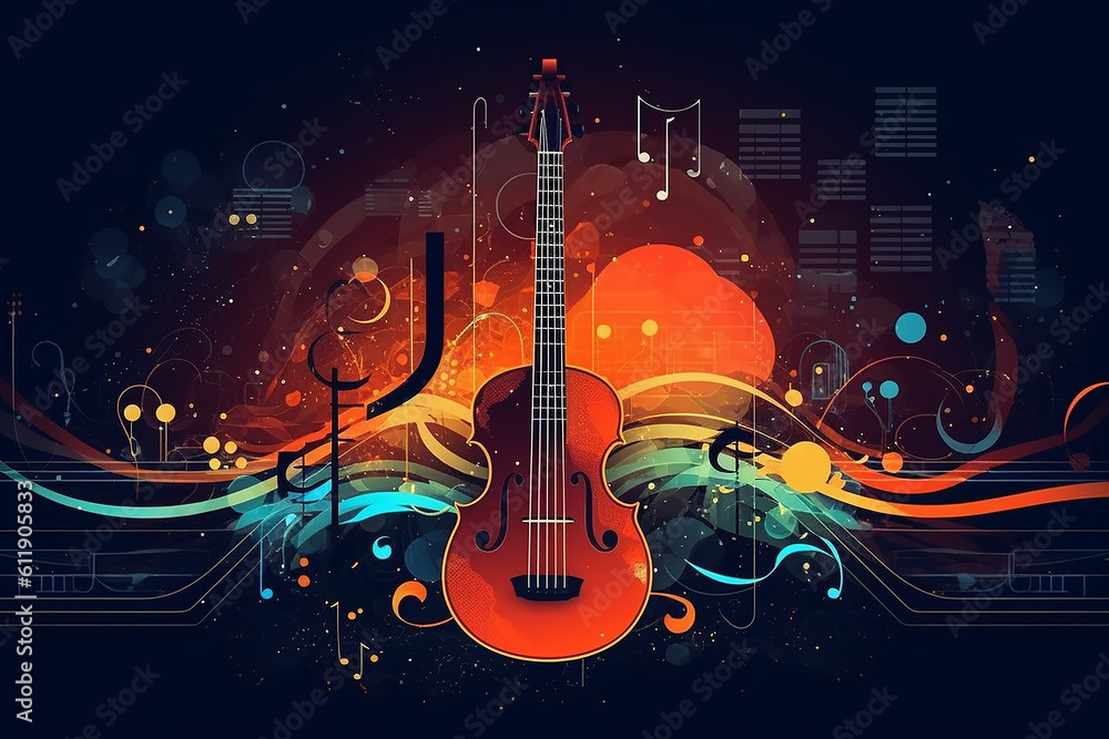 colorful neon background musical style theme abstract musical ...