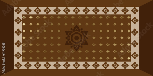 Luxury decorative banner, Wallpaper Design, Thai Pattern supreme Black background, Graphic elements for design of catalogs and brochures of cafes, boutiques, Luxurious, vintage fashion style.