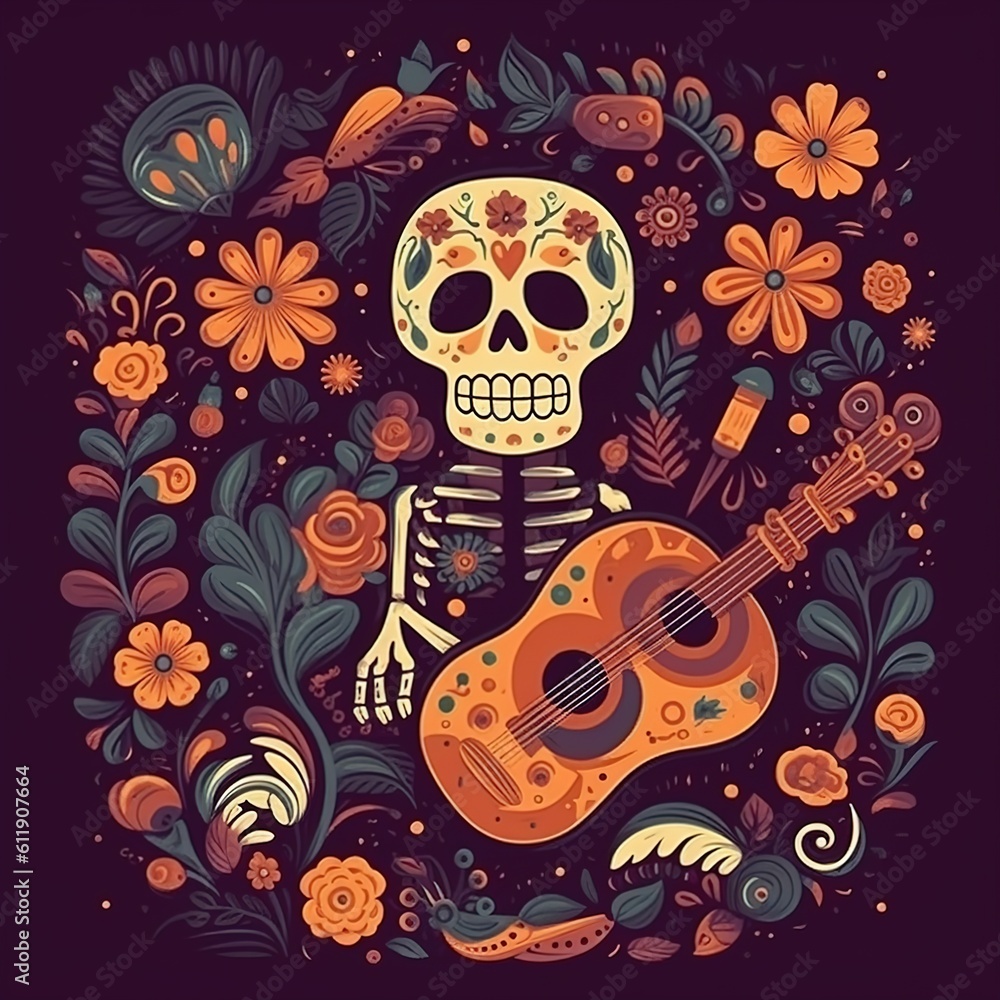 Fototapeta premium Dia de los muertos, Day of the dead, Mexican holiday, festival.