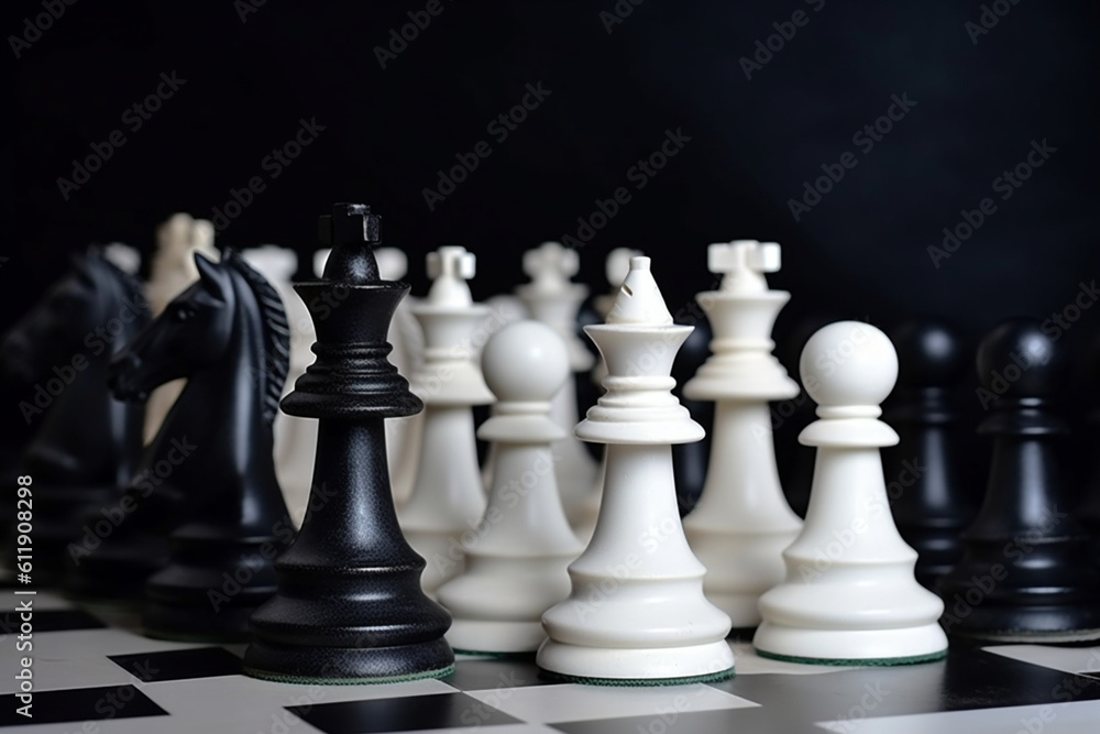 White and Black Plain Chess Knights