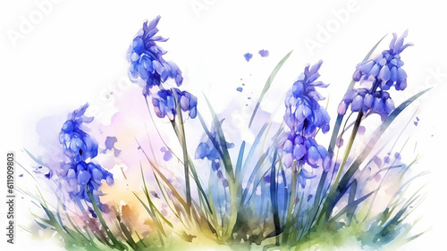 lavender on a white background drawing. generative ai