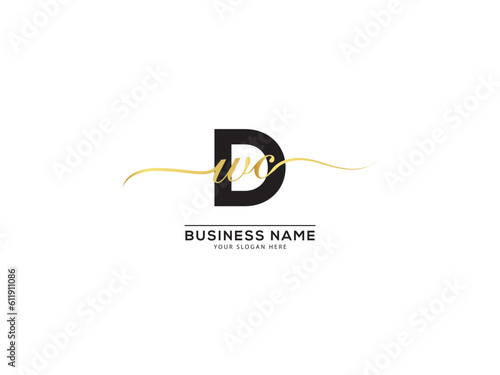 Alphabet dwc luxury logo design Vector Template
